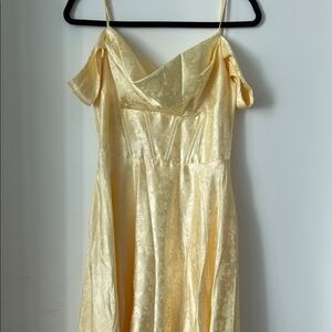 B Darlin Light Yellow Floral Dress